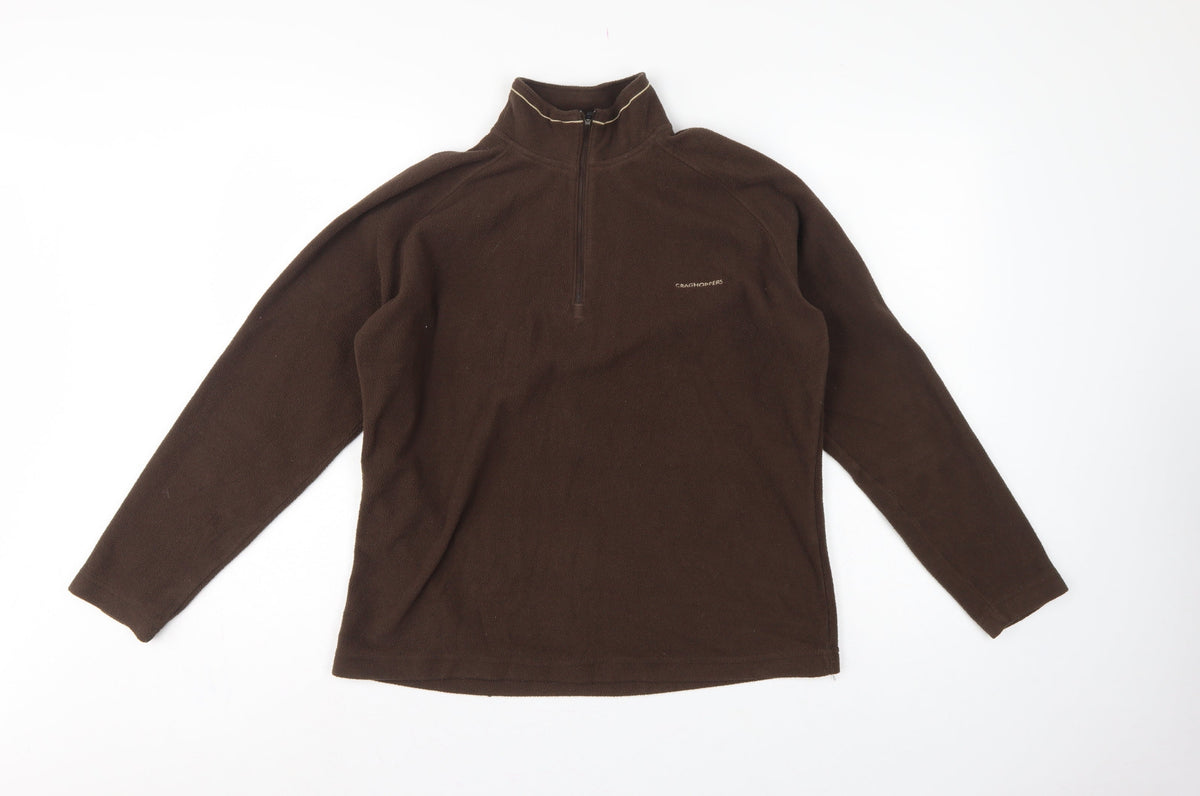 Craghoppers Women’s Brown UK 14 Fleece 1/2 Zip Pullover Sweatshirt