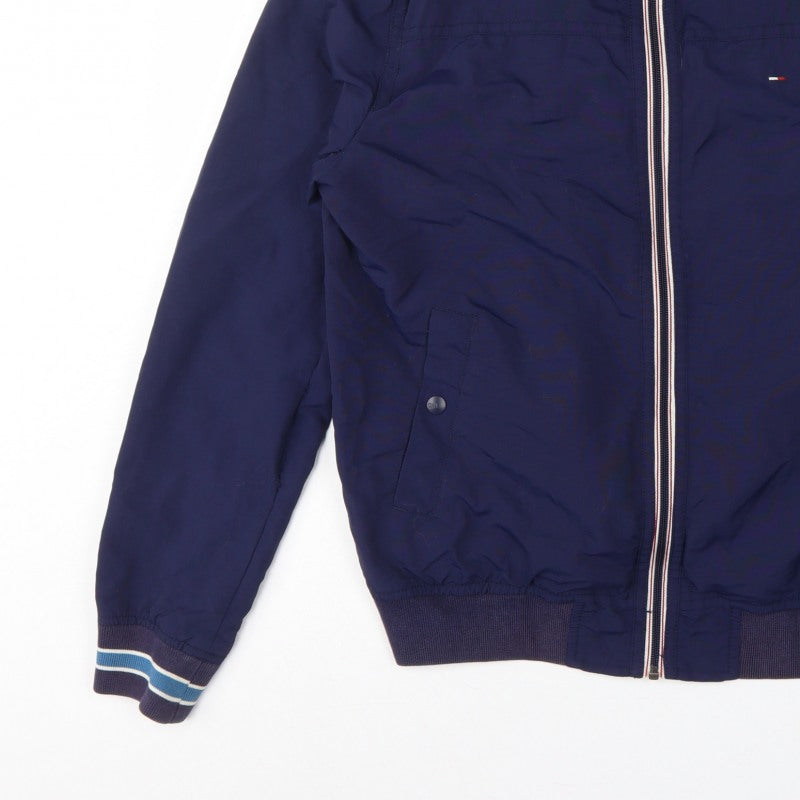 Hilfiger Denim Men's Blue M Bomber Jacket Full Zip Logo