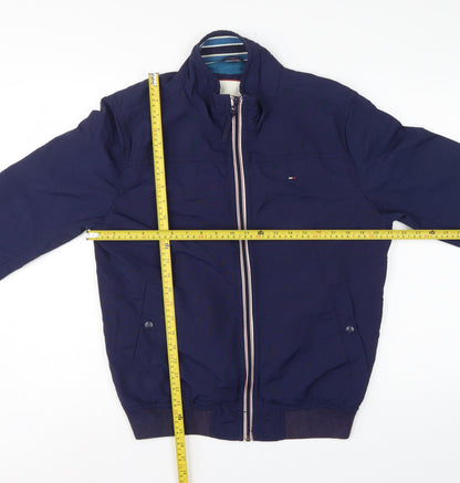 Hilfiger Denim Men's Blue M Bomber Jacket Full Zip Logo