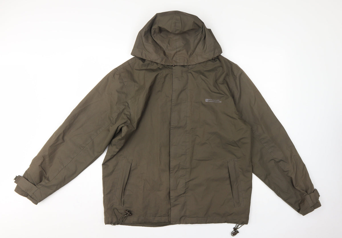 Mountain Warehouse Men’s Brown M Hooded Waterproof Outdoor Jacket