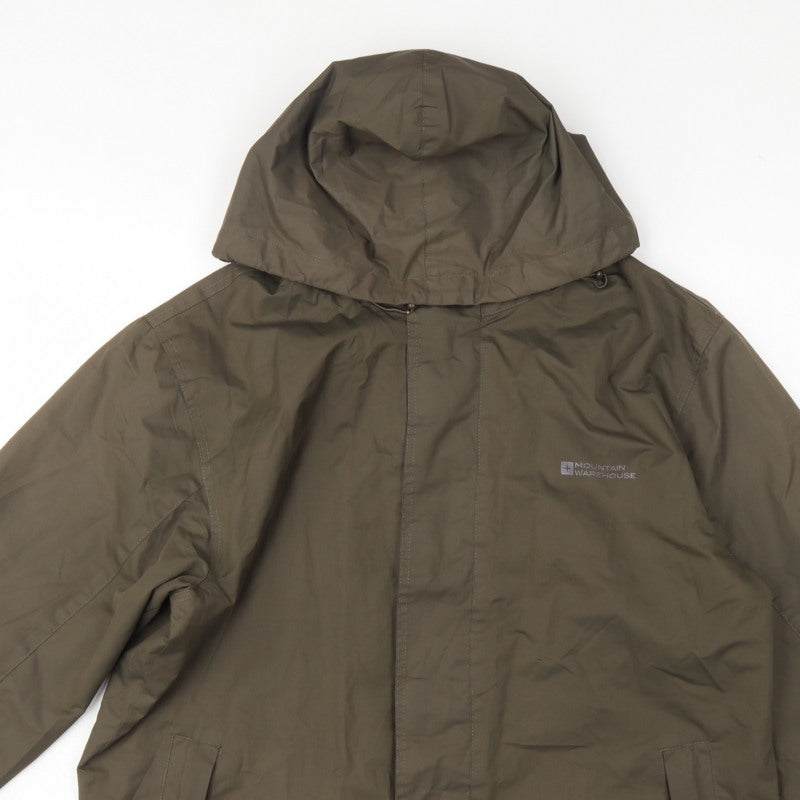 Mountain Warehouse Men’s Brown M Hooded Waterproof Outdoor Jacket