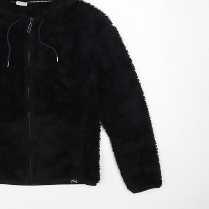 PUMA Women’s Black Faux Fur Hooded Zip Jacket UK 12