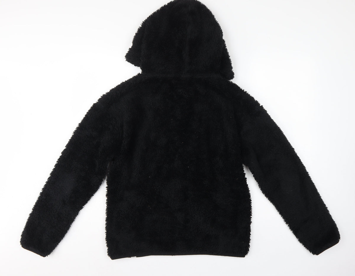 PUMA Women’s Black Faux Fur Hooded Zip Jacket UK 12