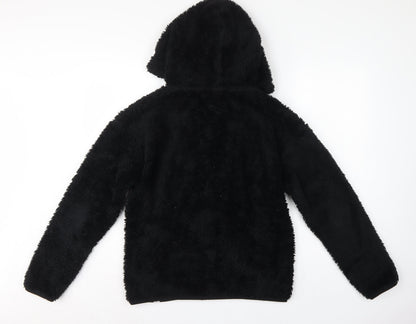PUMA Women’s Black Faux Fur Hooded Zip Jacket UK 12