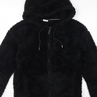 PUMA Women’s Black Faux Fur Hooded Zip Jacket UK 12