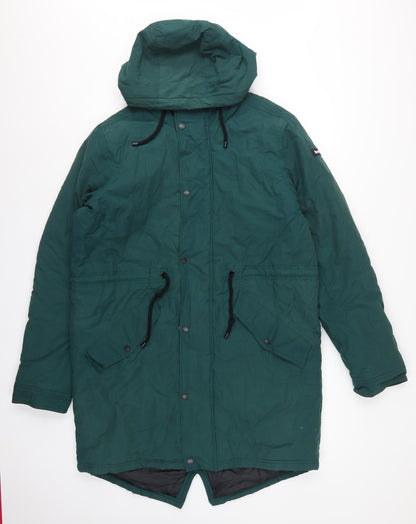 Bench Men’s Green Medium Hooded Padded Fishtail Parka Jacket