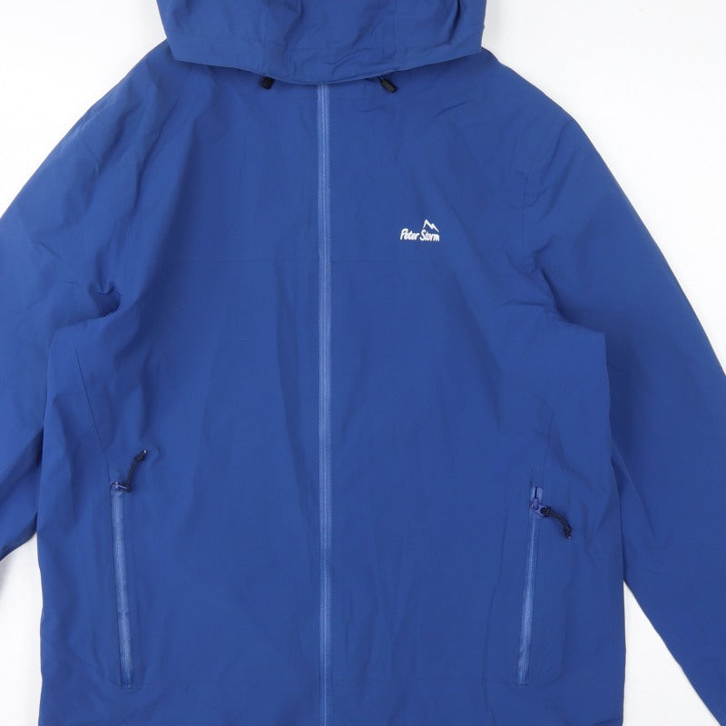 Peter Storm Men's Blue M Hooded Outdoor Windbreaker Jacket