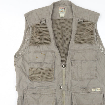 TravelSmith Men’s Grey M Cotton Outdoor Fishing Utility Waistcoat