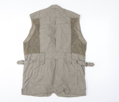 TravelSmith Men’s Grey M Cotton Outdoor Fishing Utility Waistcoat