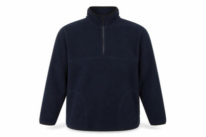 George Men Blue L 1/4 Zip Fleece Sweatshirt High Neck Pockets