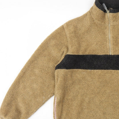 GANT Sport Men’s Beige M 1/4 Zip Fleece Pullover Sweatshirt Logo