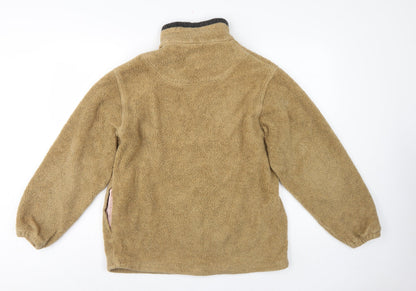 GANT Sport Men’s Beige M 1/4 Zip Fleece Pullover Sweatshirt Logo
