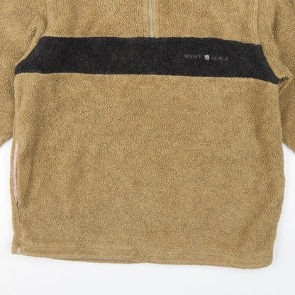 GANT Sport Men’s Beige M 1/4 Zip Fleece Pullover Sweatshirt Logo