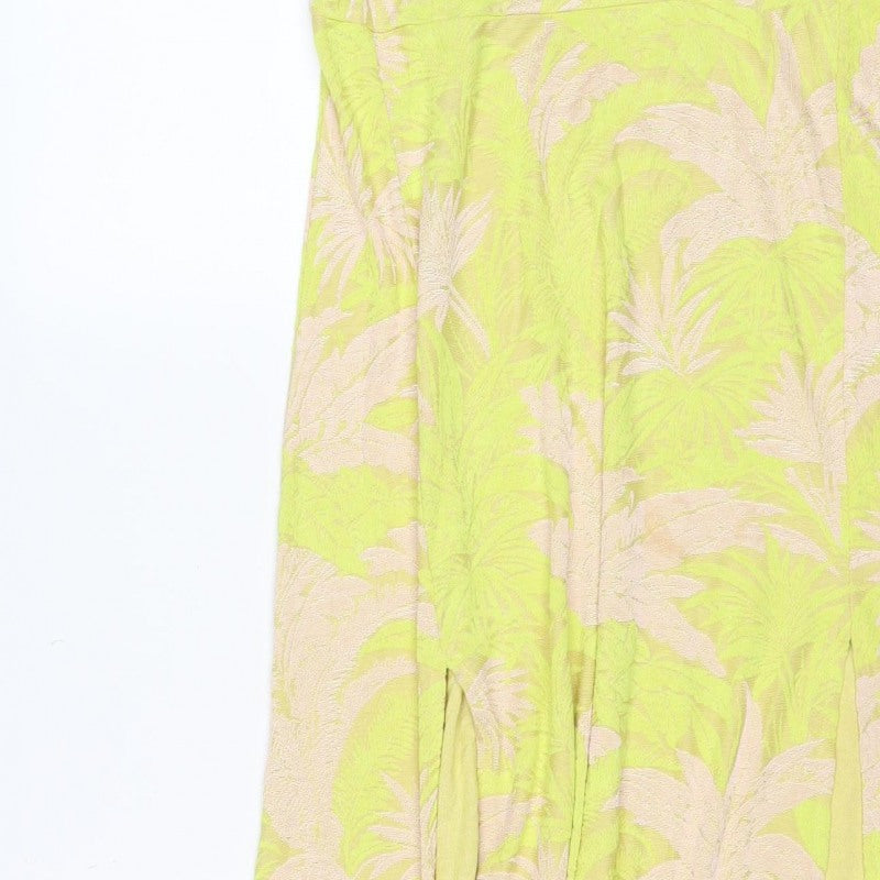 ASOS Women Green Floral Jacquard Bodycon Maxi Dress UK 12