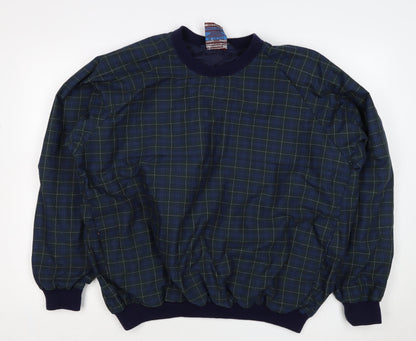 Sunderland Men’s Blue Plaid Waterproof Pullover Sweatshirt XL Golf