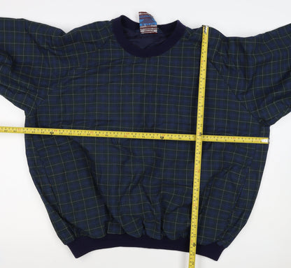 Sunderland Men’s Blue Plaid Waterproof Pullover Sweatshirt XL Golf