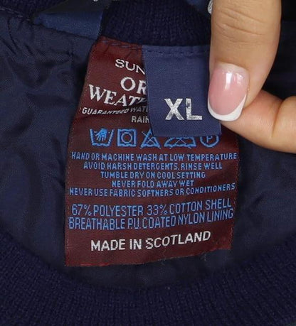 Sunderland Men’s Blue Plaid Waterproof Pullover Sweatshirt XL Golf