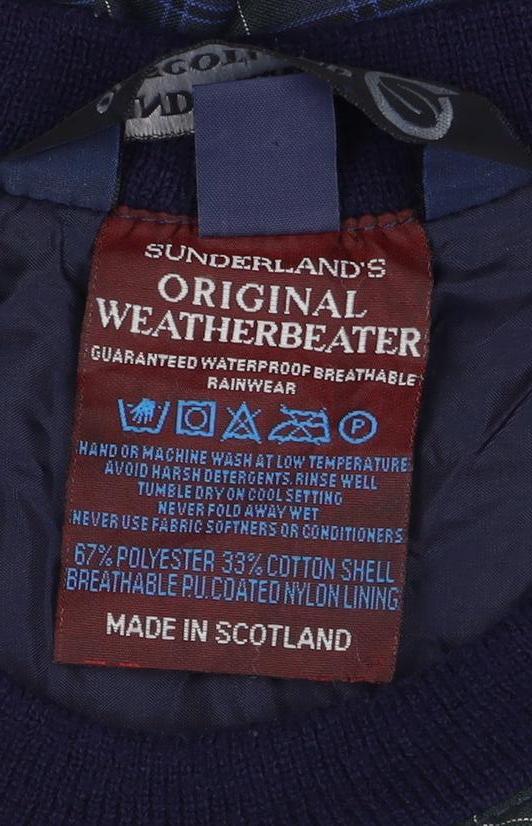 Sunderland Men’s Blue Plaid Waterproof Pullover Sweatshirt XL Golf