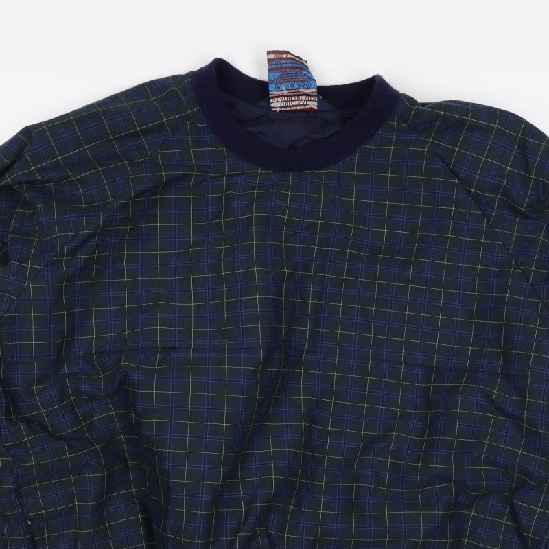 Sunderland Men’s Blue Plaid Waterproof Pullover Sweatshirt XL Golf