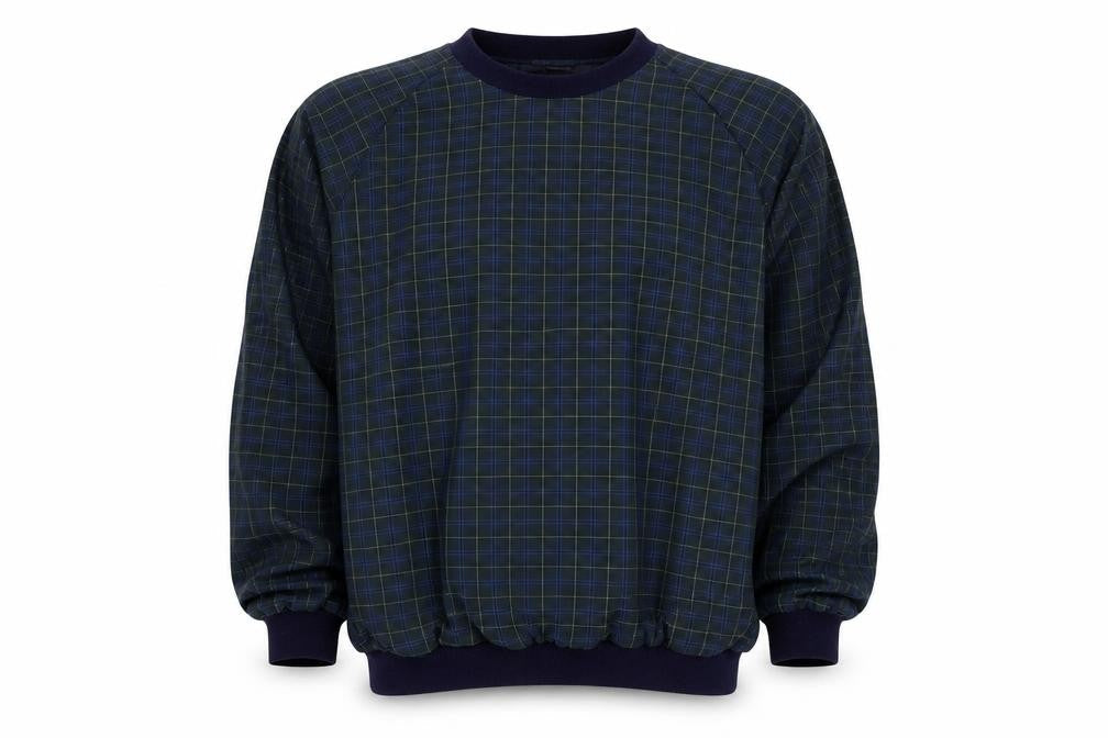 Sunderland Men’s Blue Plaid Waterproof Pullover Sweatshirt XL Golf