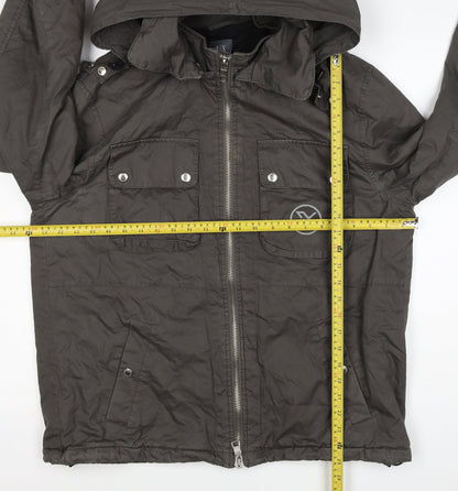 Armani Exchange Men’s Black L Hooded Padded Full Zip Jacket