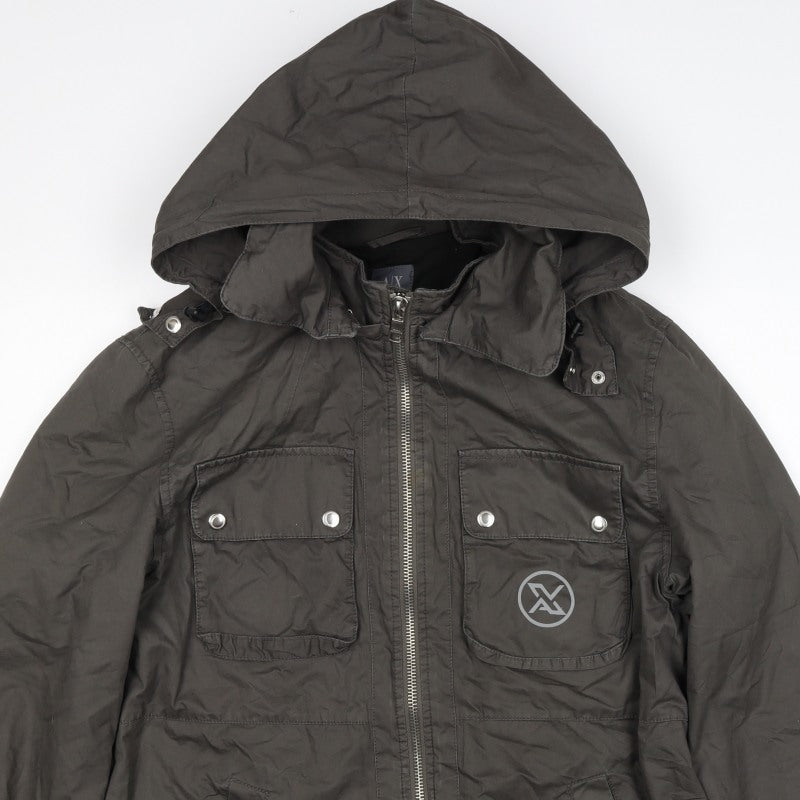 Armani Exchange Men’s Black L Hooded Padded Full Zip Jacket