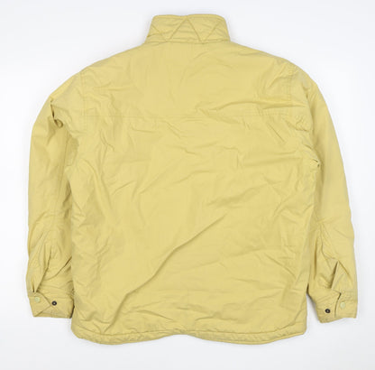 Timberland Men Yellow Small Puffer Jacket Fleece Lined Full Zip