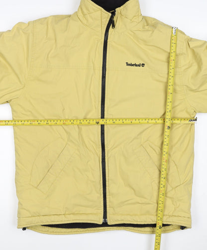 Timberland Men Yellow Small Puffer Jacket Fleece Lined Full Zip