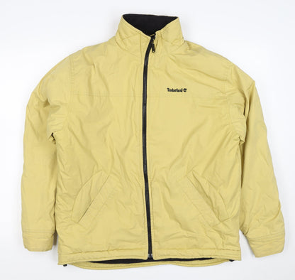 Timberland Men Yellow Small Puffer Jacket Fleece Lined Full Zip