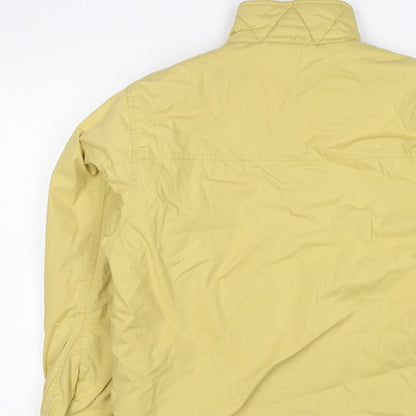 Timberland Men Yellow Small Puffer Jacket Fleece Lined Full Zip