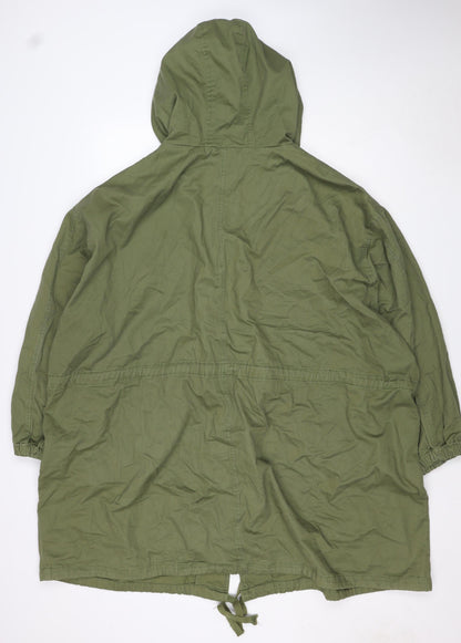 ASOS Women’s Green UK 8 Cotton Hooded Parka Jacket