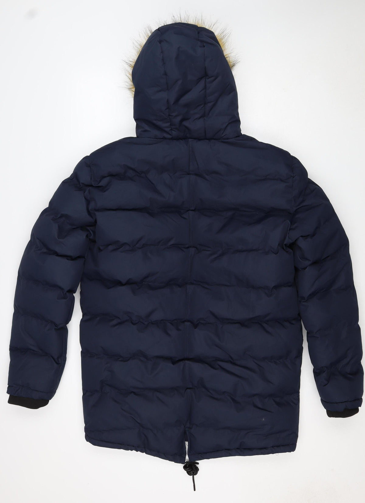 Soul Star Unisex Navy L Padded Faux Fur Hood Parka Jacket
