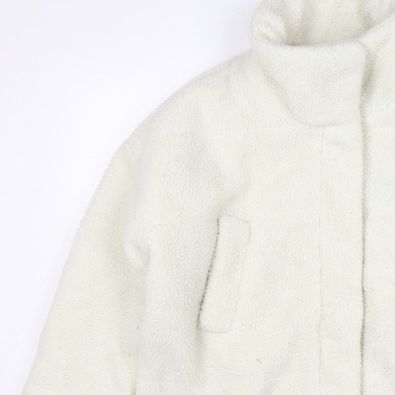 Billabong Women Ivory Size 8 Hooded Sherpa Fleece Jacket