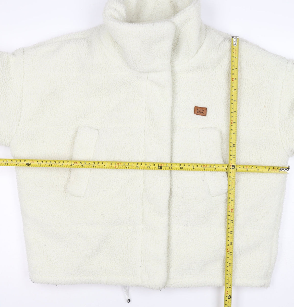 Billabong Women Ivory Size 8 Hooded Sherpa Fleece Jacket