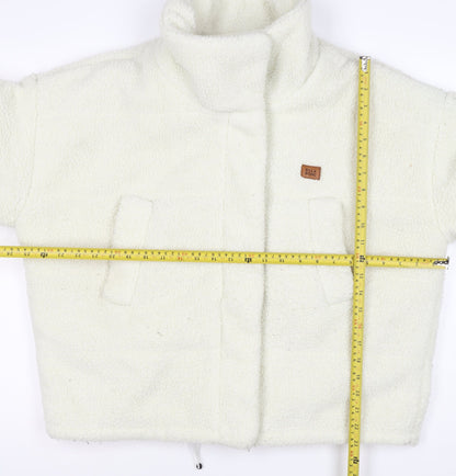 Billabong Women Ivory Size 8 Hooded Sherpa Fleece Jacket