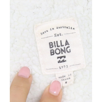 Billabong Women Ivory Size 8 Hooded Sherpa Fleece Jacket
