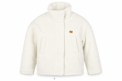 Billabong Women Ivory Size 8 Hooded Sherpa Fleece Jacket