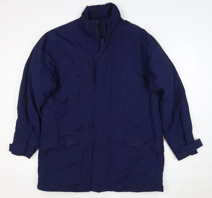 Danimac Women’s Blue Small Padded Parka Coat Zip Pockets