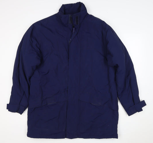 Danimac Women’s Blue Small Padded Parka Coat Zip Pockets