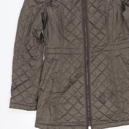 Laundry by Design Women’s Brown S Long Quilted Hooded Puffer Jacket