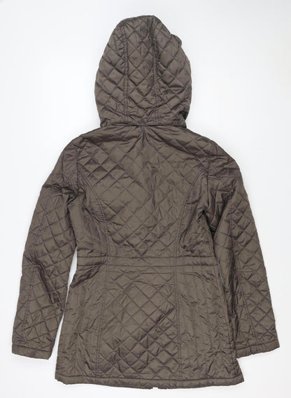 Laundry by Design Women’s Brown S Long Quilted Hooded Puffer Jacket