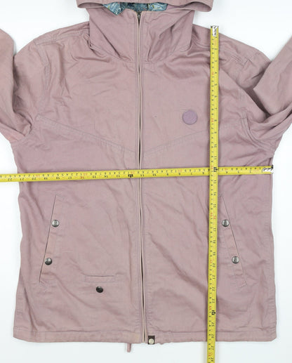 Voodoo Women’s Pink Hooded Cotton Jacket Size S Full Zip Paisley Lining