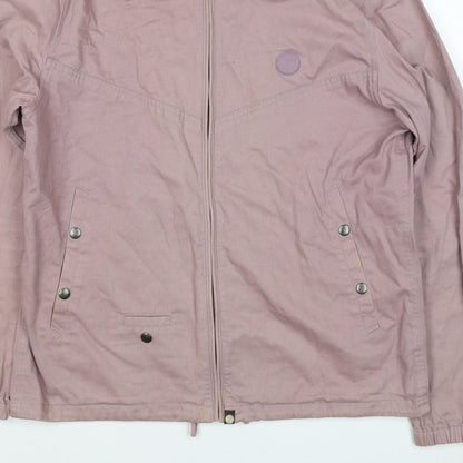 Voodoo Women’s Pink Hooded Cotton Jacket Size S Full Zip Paisley Lining