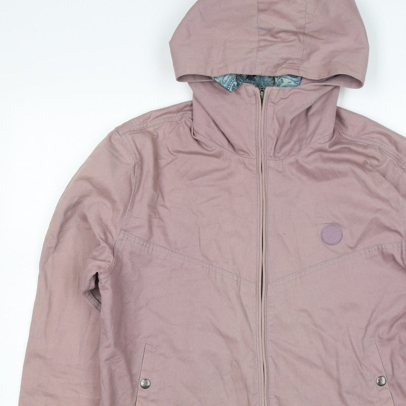 Voodoo Women’s Pink Hooded Cotton Jacket Size S Full Zip Paisley Lining