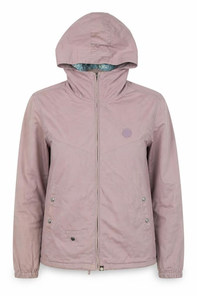 Voodoo Women’s Pink Hooded Cotton Jacket Size S Full Zip Paisley Lining