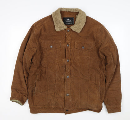 Outdoor Jacket Mens Brown Corduroy Sherpa Collar Button Jacket L