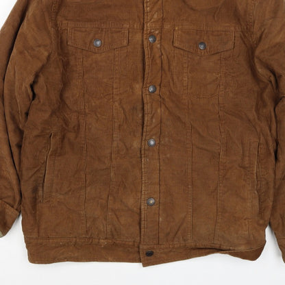 Outdoor Jacket Mens Brown Corduroy Sherpa Collar Button Jacket L