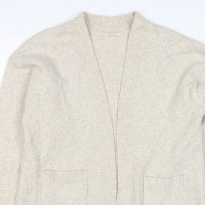 Anyday Women Beige XS Open Knit V-Neck Pocket Cardigan