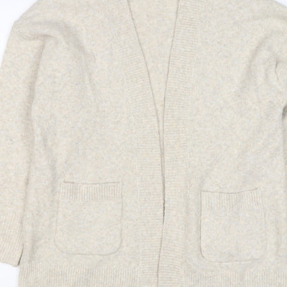 Anyday Women Beige XS Open Knit V-Neck Pocket Cardigan