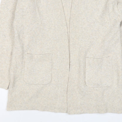 Anyday Women Beige XS Open Knit V-Neck Pocket Cardigan